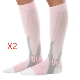 Compression Socks For Men&Women Best Graduated Athletic Fit For Running Flight Travel Boost Stamina Circulation&Recovery Socks (Color: Pink 2PC, size: S M)