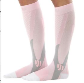 Compression Socks For Men&Women Best Graduated Athletic Fit For Running Flight Travel Boost Stamina Circulation&Recovery Socks (Color: Pink 3PC, size: L XL)