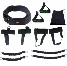 Resistance Training Belt Puller Leg Lower Limb Strength Multi-functional Sports Training Device Leg Agility Training (Specification: Black set)