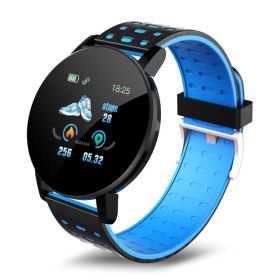 Smart watch heart rate monitor exercise (Specification: Black Blue)
