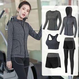Thin gym yoga clothing (Specification: Grey/Long sleeve/XXL)