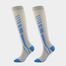 Sports Compression Elastic Long Tube New Compression Stockings (Specification: Gray Blue Gradient/SM)
