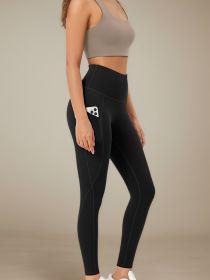 Women's High-Waist Yoga Leggings with Side Pockets (size: XL)