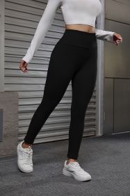 Autumn And Winter Women's Velvet Lift Hip Tight Pants With Elastic High Waist Sports Tight Pants (Color: Black, size: XX-Large)