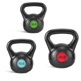Hard Kettlebell Set, HDPE Coated Concrete Kettlebells, Multiple Weights, Wide Handle & Bottom, Workout Equipment For Home Gym And Outdoor (Specification: 45)