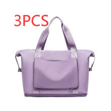 Foldable Large Capacity Women Gym Bags Shoulder Bag Women Training Travel Handle Handbag Yoga Sport Crossbody Tote Bag Women (Specification: Purple no cloth label X3)
