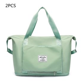 Foldable Large Capacity Women Gym Bags Shoulder Bag Women Training Travel Handle Handbag Yoga Sport Crossbody Tote Bag Women (Specification: Green X2)