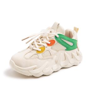 Boys And Girls Breathable Casual Running Shoes (Specification: Beige/37)