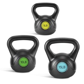 Hard Kettlebell Set, HDPE Coated Concrete Kettlebells, Multiple Weights, Wide Handle & Bottom, Workout Equipment For Home Gym And Outdoor (Specification: 30)