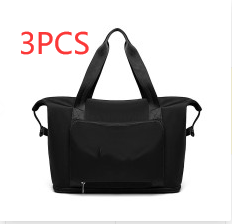 Foldable Large Capacity Women Gym Bags Shoulder Bag Women Training Travel Handle Handbag Yoga Sport Crossbody Tote Bag Women (Specification: Black no cloth label X3)