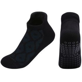 Floor Non-slip Pilates Trampoline Fitness Sports Socks (Specification: Black green/35to40)