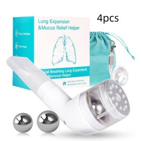 Deep Breathing Bite Lung Whistle Lung Capacity Exercise Device (Specification: White transparent cover/4PCS)
