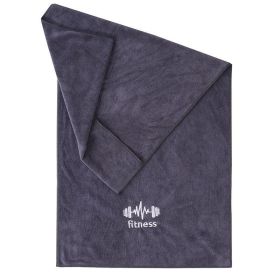 Gym Sports Hood Equipment Non-slip Sweat Pad Towel (Specification: Dark Gray ECG Embroidery/40 X95cm Round Net Pocket)
