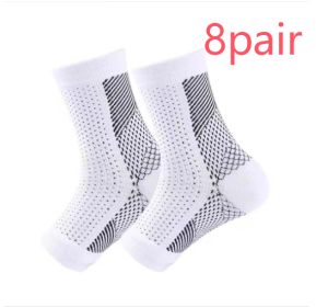 Outdoor Fitness Socks Toe Protection Compression Socks (Option: 8pair, Color: White, size: LXL)
