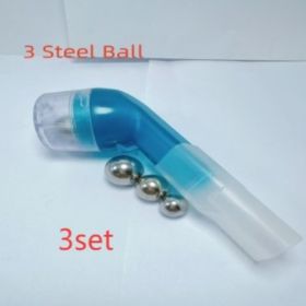 New Breathing Trainer Lung Capacity Trainer Phlegm-Evacuation Device (Specification: 3 steel balls/Transparent Blue/3PCS)