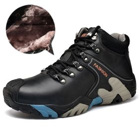 Hiking Shoes, Running Shoes, Non-slip Wear-resistant Outdoor Warm Hiking Shoes (Specification: Black plus velvet/38)