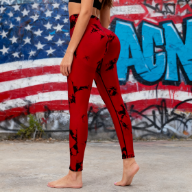Women's Printed Nine-Point Yoga Pants - Print Style 12 (size: X-Large)