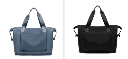Foldable Large Capacity Women Gym Bags Shoulder Bag Women Training Travel Handle Handbag Yoga Sport Crossbody Tote Bag Women (Specification: Black no cloth label set)