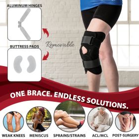 Swede-O Front Close Hinged Knee Brace - Black (size: Large/Xlarge)