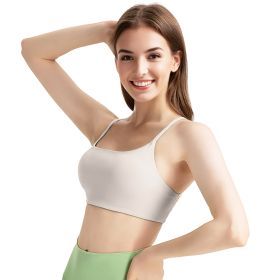 Women's Cross Back Padded Sports Bra with Removable Pads for Yoga, Gym & Running (Color: White, size: S)