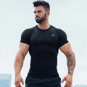 Gym Short Sleeve T Quick Dry Gym Clothes For Running (Specification: DT2 black/M)