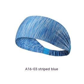 Quick-drying Antiperspirant Yoga Hair Band For Women (Color: Striped Blue)