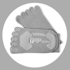 1pair Women Yoga Socks Anti-slip Five Fingers Backless Cotton Silicone Non-slip 5 Toe Winter Female Ballet Gym Foot Care Socks (Specification: Style12)