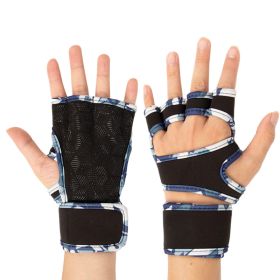 Gym Dumbbell Equipment Sports Gloves (Specification: Blue Camouflage/L)