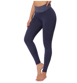 Plaid Leggings Fitness Yoga Pants Women's Seamless High Waist Breathable Gym Leggings (Color: Purple, size: small)