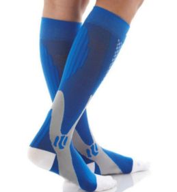 Compression Socks For Men&Women Best Graduated Athletic Fit For Running Flight Travel Boost Stamina Circulation&Recovery Socks (Color: Blue 6PC, size: S M)