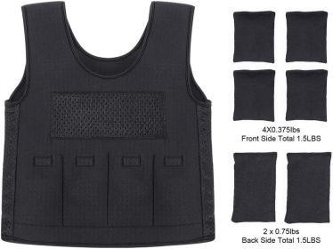 Weighted Sensory Child Pressure Regulating Vest (Specification: Black/XS)