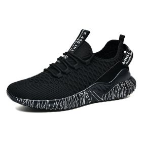 Summer Flying Woven Couple Sports Running Shoes (Specification: Black/37)