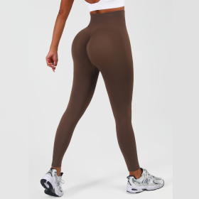 Women High Waisted Leggings, Tummy Control Pants, Full Length Soft Stretchy Yoga Pants (Color: Coffee, size: X-Large)