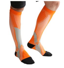 Compression Socks For Men&Women Best Graduated Athletic Fit For Running Flight Travel Boost Stamina Circulation&Recovery Socks (Color: Orange 6PC, size: S M)