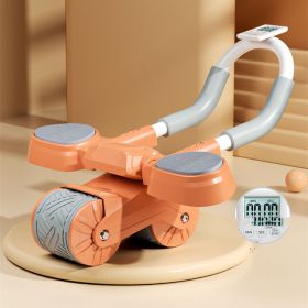 Men And Women Home Elbow Support Rebound Abdominal Wheel Exercise Fitness Equipment (Specification: Orange/With timer)