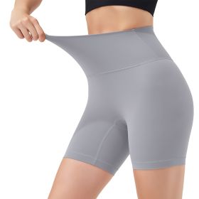 Women's High Waist Biker Shorts with 6.3-Inch Inseam for Yoga, Running & Workouts (Color: Grey, size: S)