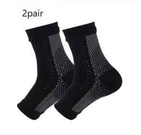 Outdoor Fitness Socks Toe Protection Compression Socks (Option: 2pair, Color: Blackbackground withwhite dots, size: XXL)