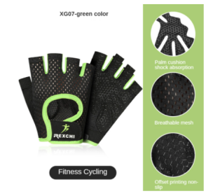Dumbbell Equipment Horizontal Bar Half-finger Non-slip Exercise Pull-up Fitness Gloves (Specification: XG07 Green/M)