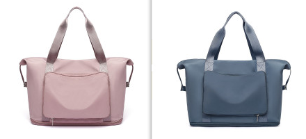 Foldable Large Capacity Women Gym Bags Shoulder Bag Women Training Travel Handle Handbag Yoga Sport Crossbody Tote Bag Women (Specification: Blue no cloth label set)