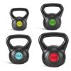 Hard Kettlebell Set, HDPE Coated Concrete Kettlebells, Multiple Weights, Wide Handle & Bottom, Workout Equipment For Home Gym And Outdoor