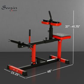 Adjustable Steel Seated Calf Raise Exercise Strength Training Gym Equipment, Red (Specification: Red)