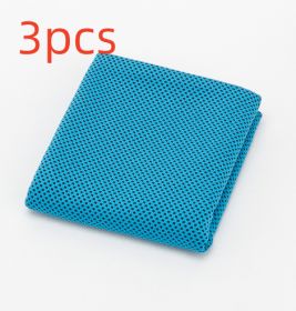 Sports Towel Physical Cooling Microfiber Instant Cool Ice Face Towels For Gym Swimming Yoga Running Cycling Quick Drying Towel (Specification: Sky blue 3pcs/30x100cm/Opp bag)