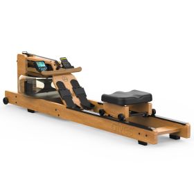 Wooden Household Water Resistance Rowing Machine With Digital Display (Specification: Oak)