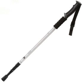 Three-section Straight Handle Retractable Trekking Poles (Type: Walking Sticks, Color: SILVER)