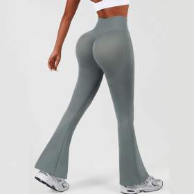 Womens Flared Yoga Pants, High Waisted Flare Leggings Bottom Bootcut Yoga Pants (Color: Gray, size: XL)