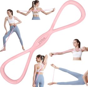 Figure 8 Resistance Band: Resistance Bands with Handles for Working Out - 8 Shaped Resistance Bands for Women - Exercise Bands for Arms - Fullbody Yog (Color: 25lbs Pink)