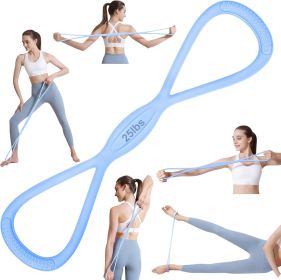 Figure 8 Resistance Band: Resistance Bands with Handles for Working Out - 8 Shaped Resistance Bands for Women - Exercise Bands for Arms - Fullbody Yog (Color: 25lbs Blue)