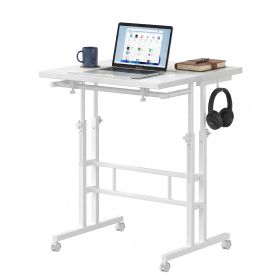 Dual Desktop Height Adjustable Rolling Desk with Wheels, Treadmill Desk for Walking Pad (Pack Size: 1 Pack)
