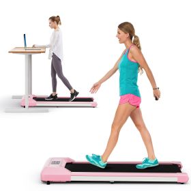 2.25 HP Walking Pad with LED Display and Remote Control (Color: Pink)