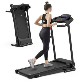 Folding Treadmill for Home Use, 2.5HP Quiet Motor, 0.5â€“7.5 MPH with 8% Manual Incline, Compact Electric Treadmill with LED Display, 300 LBS Capacity (Main Color: Antique Black, Main Material: ABS+Steel(Q235))
